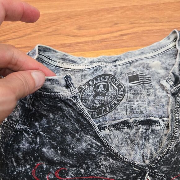 Y2K Affliction Womens M Bling Rhinestone Motor Sport American Customs t-shirt - Picture 7 of 9